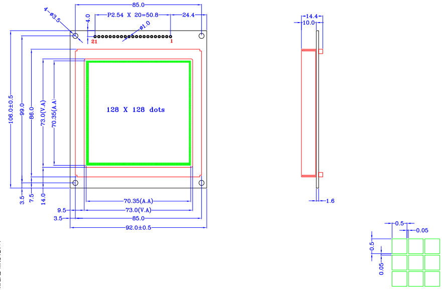 LCD128128B