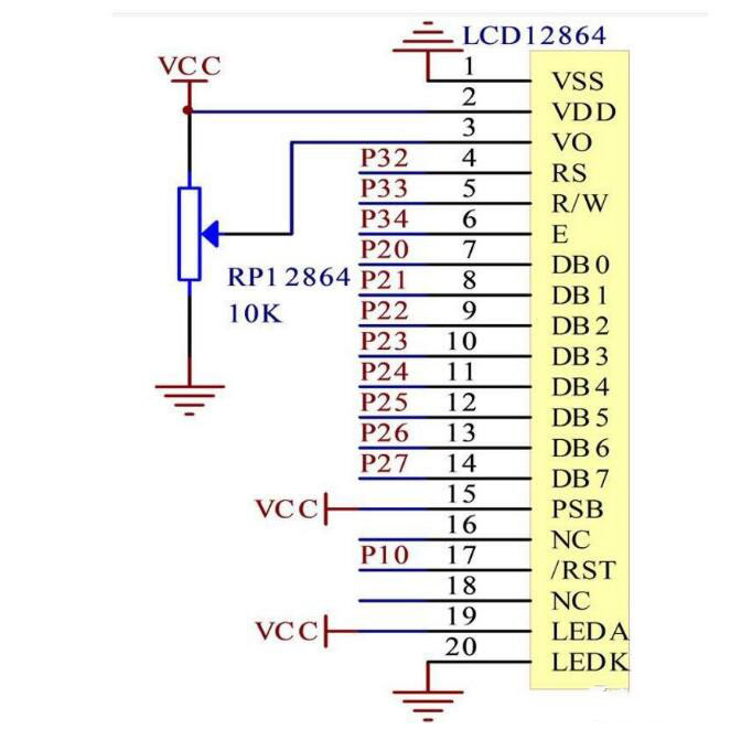 lcd12864基本参数及引脚功能 lcd12864基本参数及引脚功能