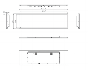 LH0368ZJ01 立煌36.8寸条形屏显示器 分辨率1920*360 全视角 亮度200~400cd/㎡可调