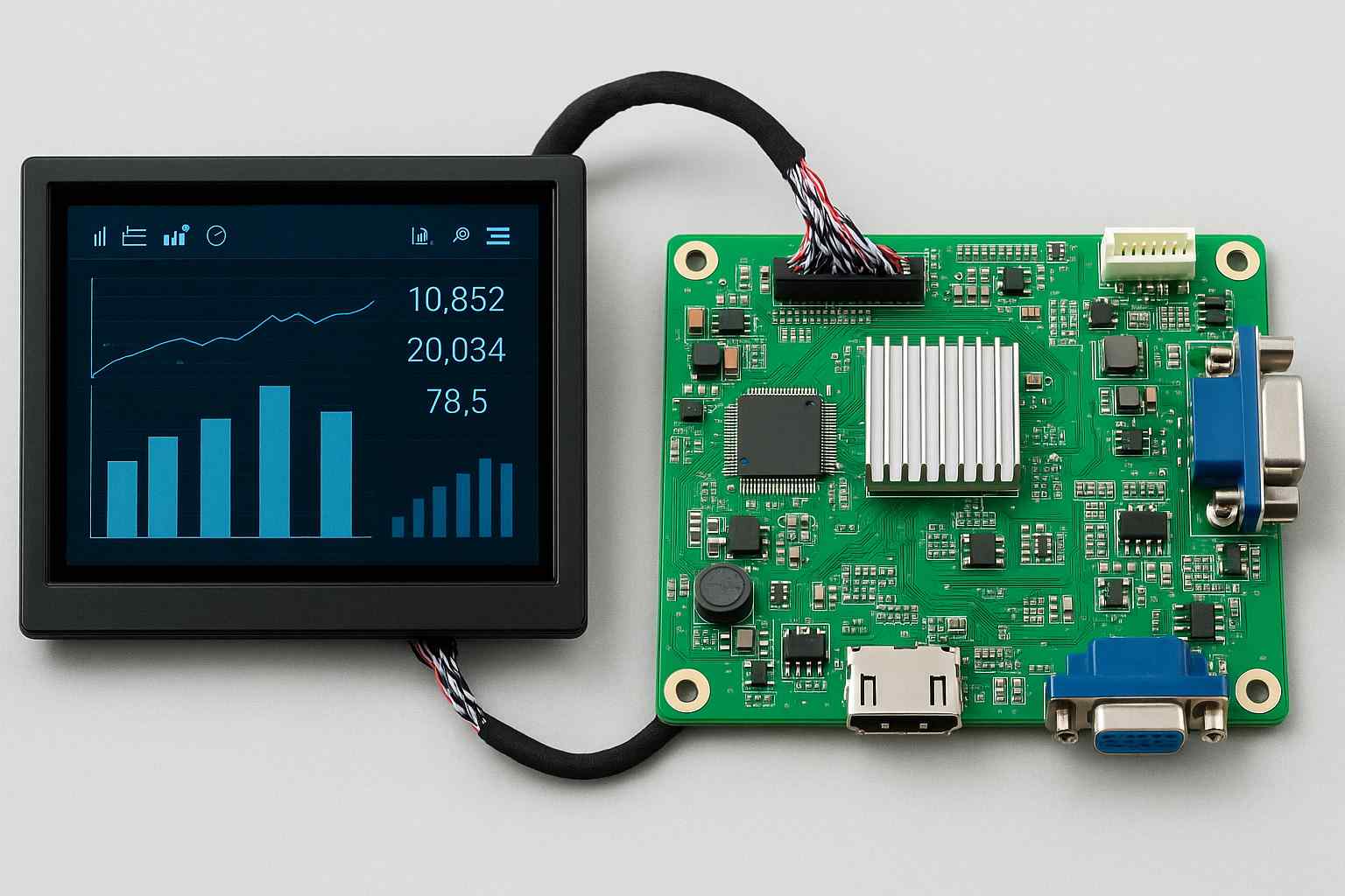 智能电网故障录波器上LCD液晶屏的应用,电力监测设备工业显示解决方案