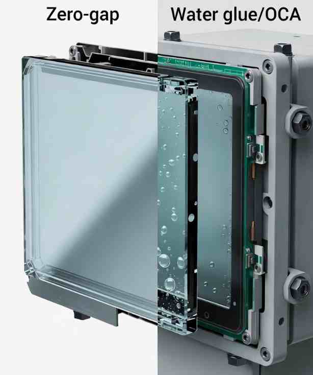 工控液晶屏是否需要做光学贴合？零气隙与水胶/OCA贴合有什么区别？