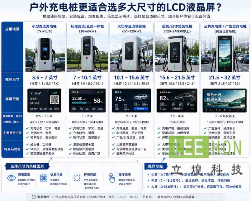户外充电桩上使用的LCD工业液晶屏应该怎么选？可以配触摸屏功能么？