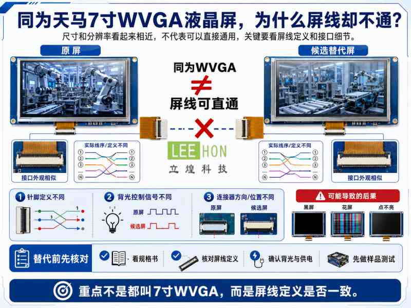 TM070RBH10-41天马7寸液晶屏替代,同为WVGA为何屏线仍可能不通 TM070RBH10-41天马7寸液晶屏替代,同为WVGA为何屏线仍可能不通