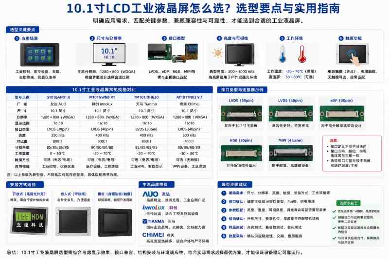 10.1寸LCD工业液晶屏怎么选?工业显示屏选型注意事项 10.1寸LCD工业液晶屏怎么选?工业显示屏选型注意事项