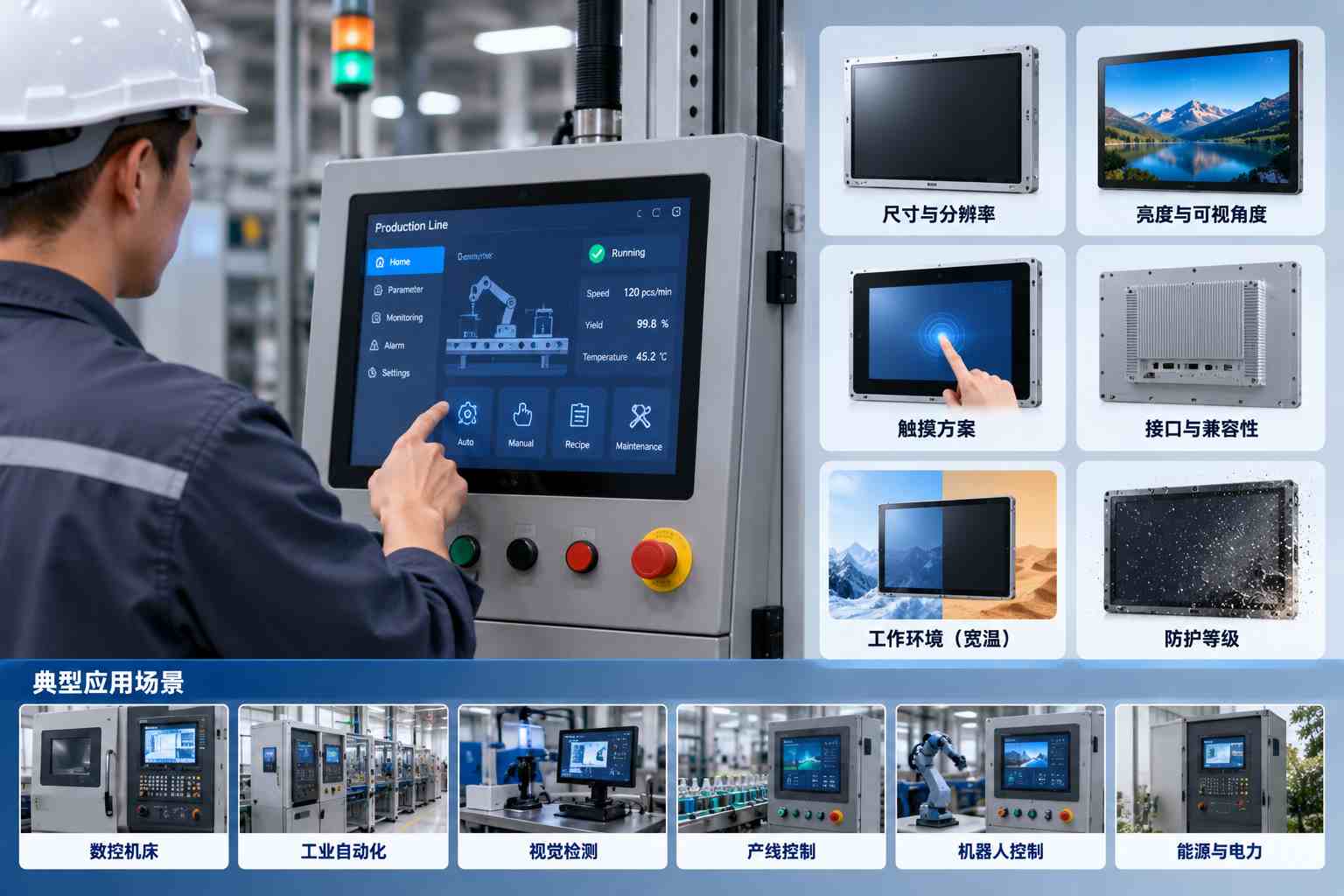 工控一体机LCD液晶屏怎么选?尺寸、亮度、接口和触摸怎么匹配 工控一体机LCD液晶屏怎么选?尺寸、亮度、接口和触摸怎么匹配