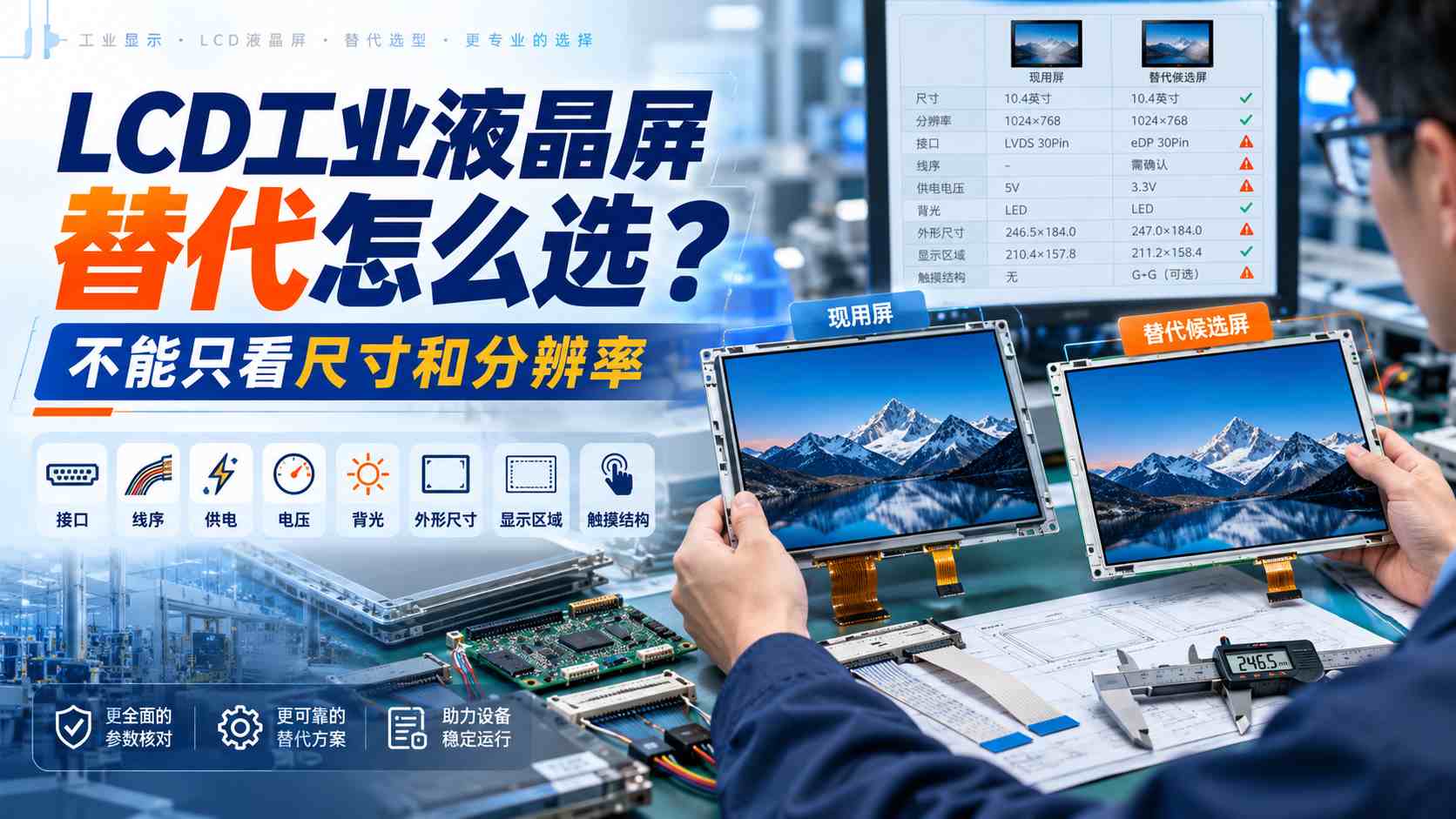 LCD工业液晶屏怎么替代?不能只看尺寸和分辨率 LCD工业液晶屏怎么替代?不能只看尺寸和分辨率
