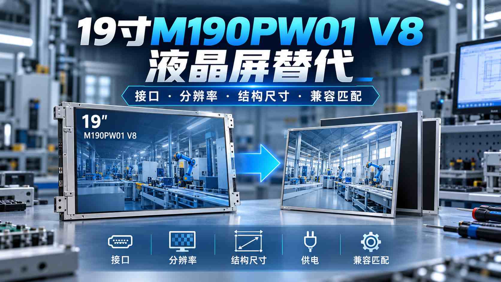 19寸M190PW01 V8液晶屏的替代怎么做？友达停产屏兼容型号选型参考