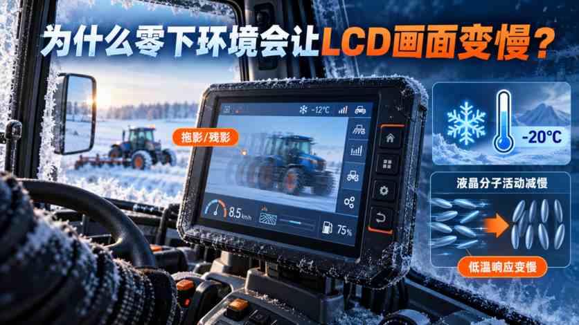 农业机械LCD车载液晶屏在零下环境启动慢,是什么原因? 农业机械LCD车载液晶屏在零下环境启动慢,是什么原因?
