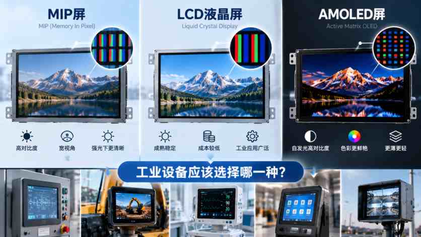 MIP屏、LCD液晶屏、AMOLED屏幕有什么区别?三种显示技术怎么选? MIP屏、LCD液晶屏、AMOLED屏幕有什么区别?三种显示技术怎么选?